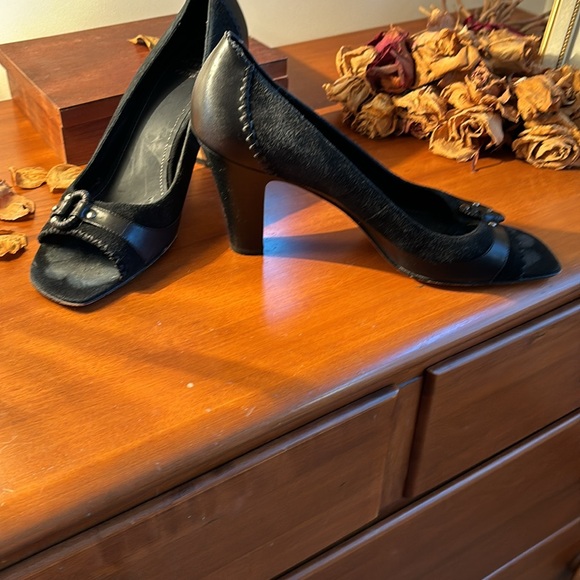 Suede and Leather Joan and David shoes. Sz10 black with 3 inch heels. - Picture 2 of 3